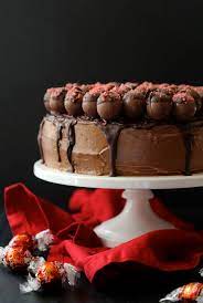 dark chocolate cake with cherry pop