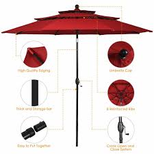 10 Feet 3 Tier Outdoor Patio Umbrella
