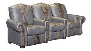 c157 grey aged gator home theater seating