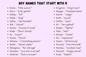 200 modern boy names that start with k