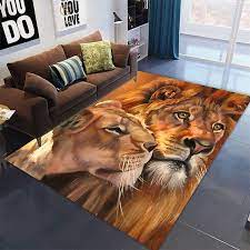 3d lion king print non slip rug