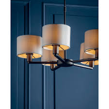 Endon collection daley 3 light ceiling pendant. Daley 5 Light Pendant Antique Bronze Silk Effect Shade