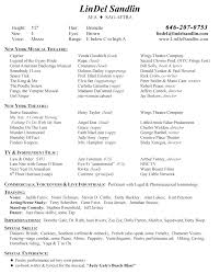 Musical Theatre Resume Www Sailafrica Org