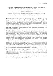 In other words, cva is the market value of counterparty credit risk. Pdf Clarifying Organizational Effectiveness Of The Football Association Of Thailand Operationalization Of The Competing Values Approach