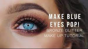 make blue eyes pop bronze glitter make