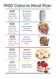 1900 calorie meal plan pdf 7 diffe days