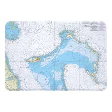 New Providence Island Eleuthera Island Bahamas Nautical Chart Memory Foam Bath Mat