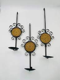 Set Of 3 Decorative Black Wrought Iron