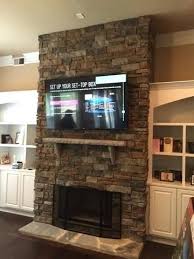 mounting tv over stone fireplace