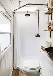 Shower pans provide a boundary for your shower, which is great for creating an attractive aesthetic, ensuring a clean environment, and keeping the water away from the rest of your bathroom. Rv Bathroom Remodel Huge Shower With Skylight