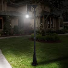 crook outdoor solar lamp with post