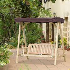 Natural Wood Patio Swing 84a