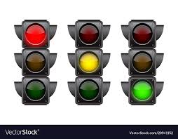 traffic lights with all three colors