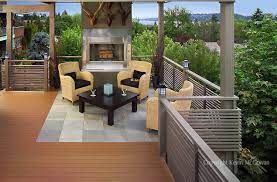 Elevated Deck With Fireplace For