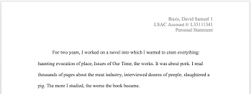  how to format your law school personal statement admissions essay three line header