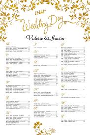 Wedding Seating Chart Poster Elegant Gold And Black Scroll