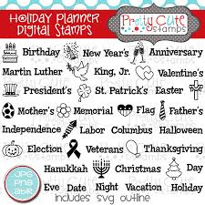Pcs Holiday Planner Digital Stamp Set