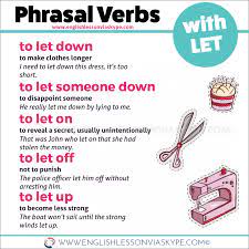 13 phrasal verbs with let learn