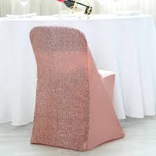 rose gold spandex stretch folding chair