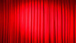 red curtain opening and moving gif