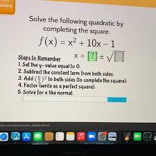Solve The Following Quadratic By