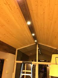 Pine Faux Beam With Recessed Lighting Dave Eddy