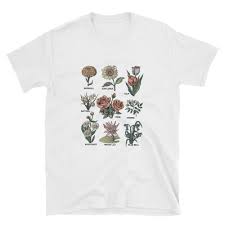 Aesthetic Vintage Flowers Printed T Shirt