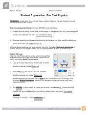 gizmo fan cart physics pdf name ann