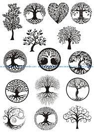 trees siluet file cdr and dxf free