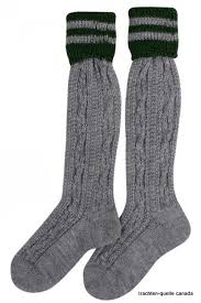 Boys Socks Grey With Green Stripe