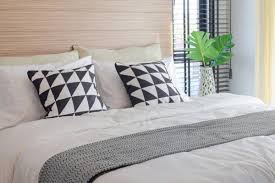 black and white bedding style and
