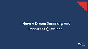 The text is revealed as students answer questions correctly and multiple attempts are allowed. I Have A Dream Summary And Important Questions The Pro Notes