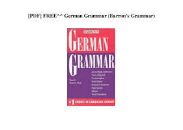 Pdf Free German Grammar Barrons Grammar