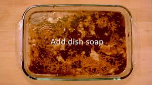 diy how to clean your burnt glass pan