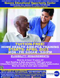 health aide pca training tuition free