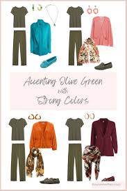accenting olive green with brights and