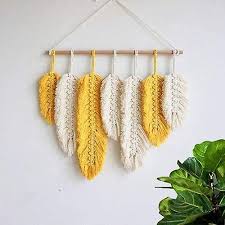 Handmade Macrame Wall Hanging Feather