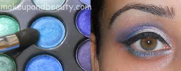 silver and blue eye makeup for parties