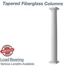 round tapered smooth fiberglass columns