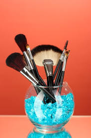 premium photo makeup brushes in a