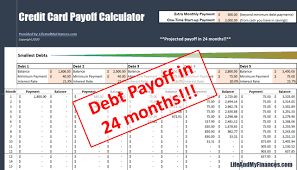 credit card payoff calculator excel