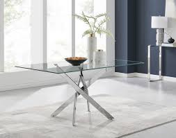 chrome 6 seater dining table