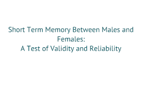 The more letter of more types you need to count over a larger area, the harder the exercise. Relibility And Validity Of Short Term Memory Test By Ryan Cardenas