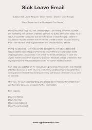 sick leave email templates for office
