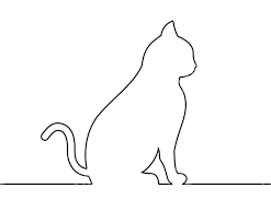 Раскраски Контур кошки для вырезания, Раскраски скачать и распечатать  бесплатно.