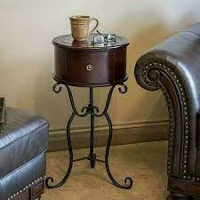 Antique Small Round Side Table Accent