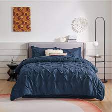 bedsure blue comforter set queen