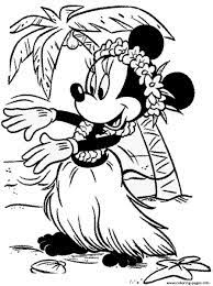 Hibiscus can be colored with red or light pink. Disney Hawaiian Flowers Minimouse Coloring Pages Printable