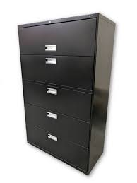 black hon 5 drawer lateral file cabinet