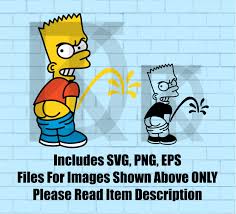 Bart Simpson Peeing Funny Cartoon SVG EPS PNG File Cricut - Etsy